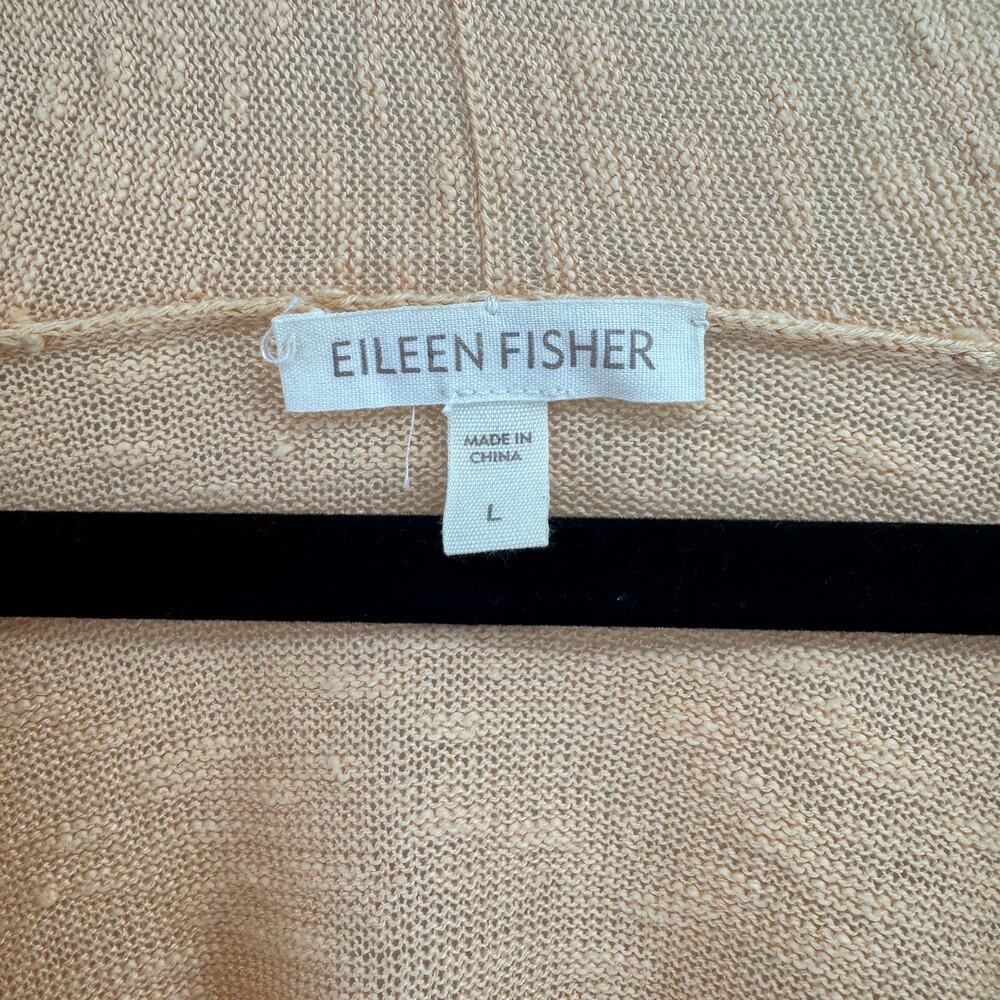 Eileen Fisher Cowl Neck Dolman Sleeve Linen Blend Knit Blouse Sz L Creamsicle - Picture 3 of 6